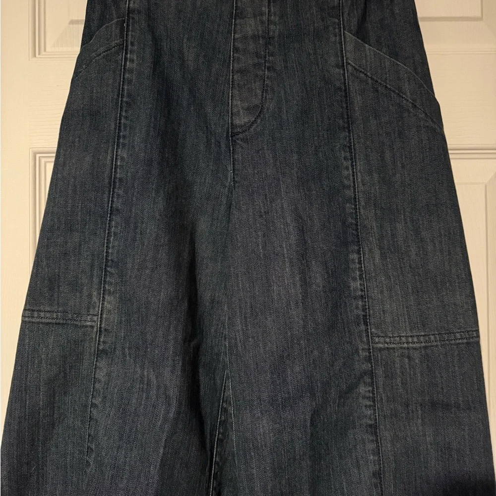 Elegant Blue/ Black Wide-Leg Women's Jeans by Lisa Bayne of Artful Home. Size XS - Picture 5 of 10